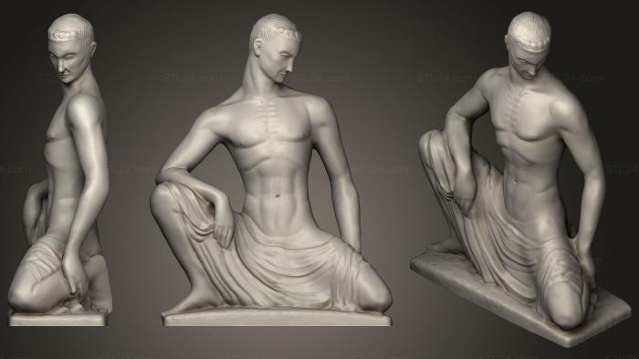 Статуэтки и статуи разные (Сидящий Мужчина, STKR_0951) 3D модель для ЧПУ станка